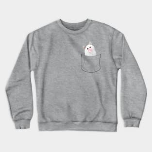 Peeking Pocket Pet - Cute White Kitty Cat Crewneck Sweatshirt